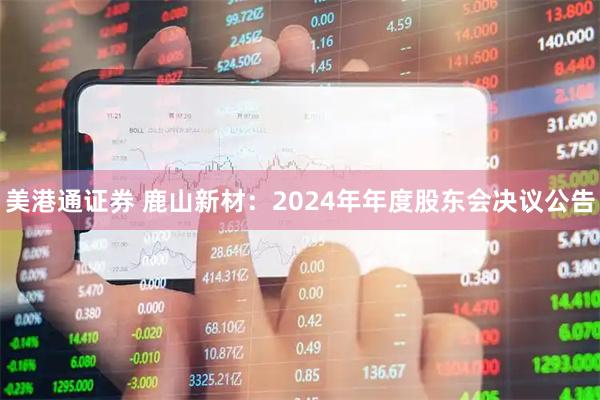 美港通证券 鹿山新材：2024年年度股东会决议公告