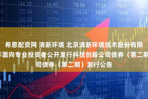 希恩配资网 清新环境 北京清新环境技术股份有限公司2025年面向专业投资者公开发行科技创新公司债券（第二期）发行公告