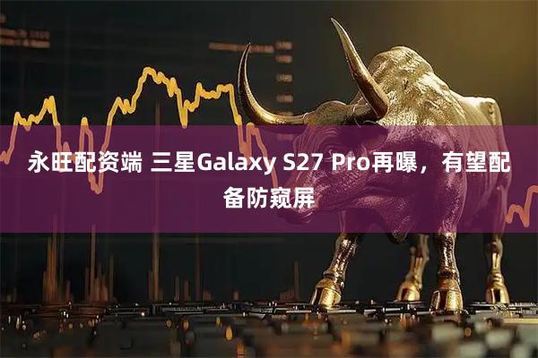 永旺配资端 三星Galaxy S27 Pro再曝,有望配备防窥屏